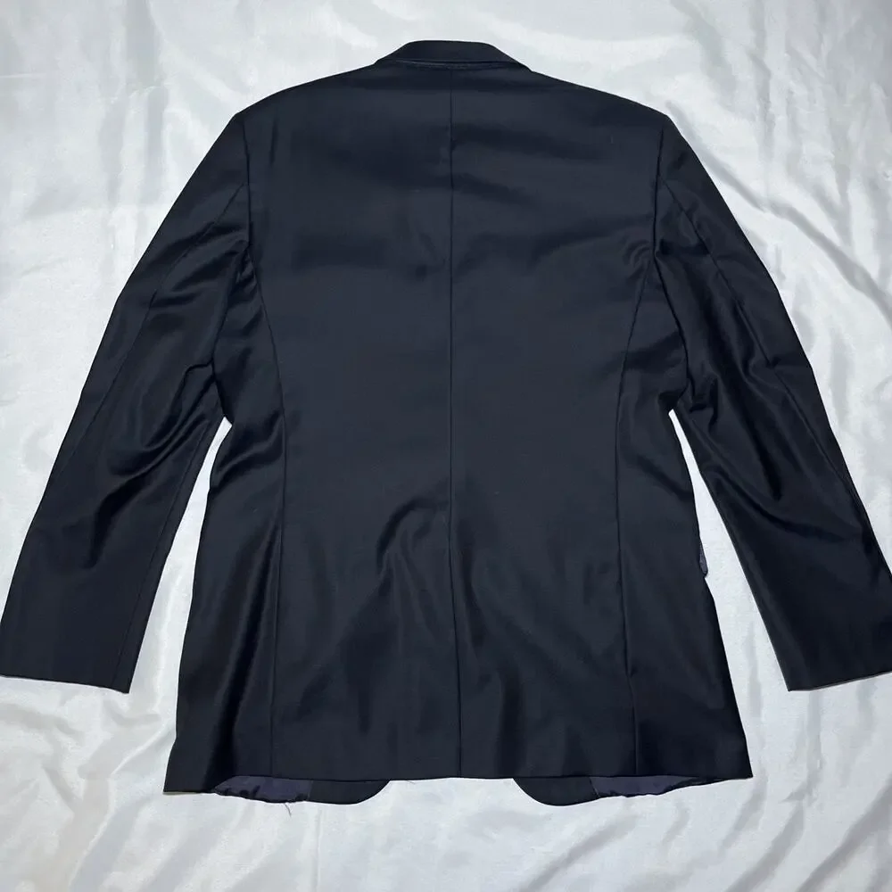 Brooks Brothers x Saxxon 42L Wool Blazer Suit Jacket Navy Gold Buttons USA Made